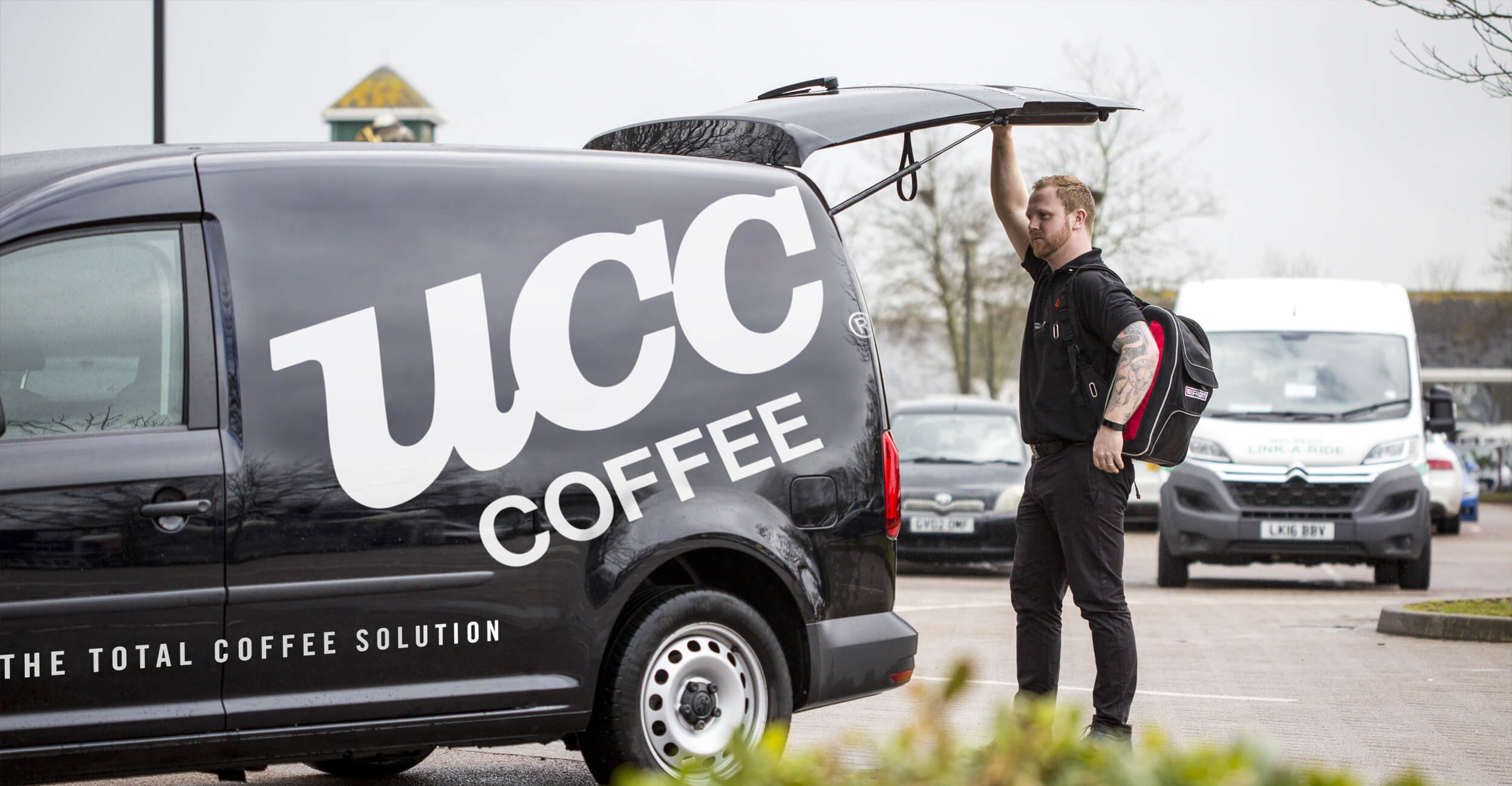 UCC-Coffee-engineer arriving on site